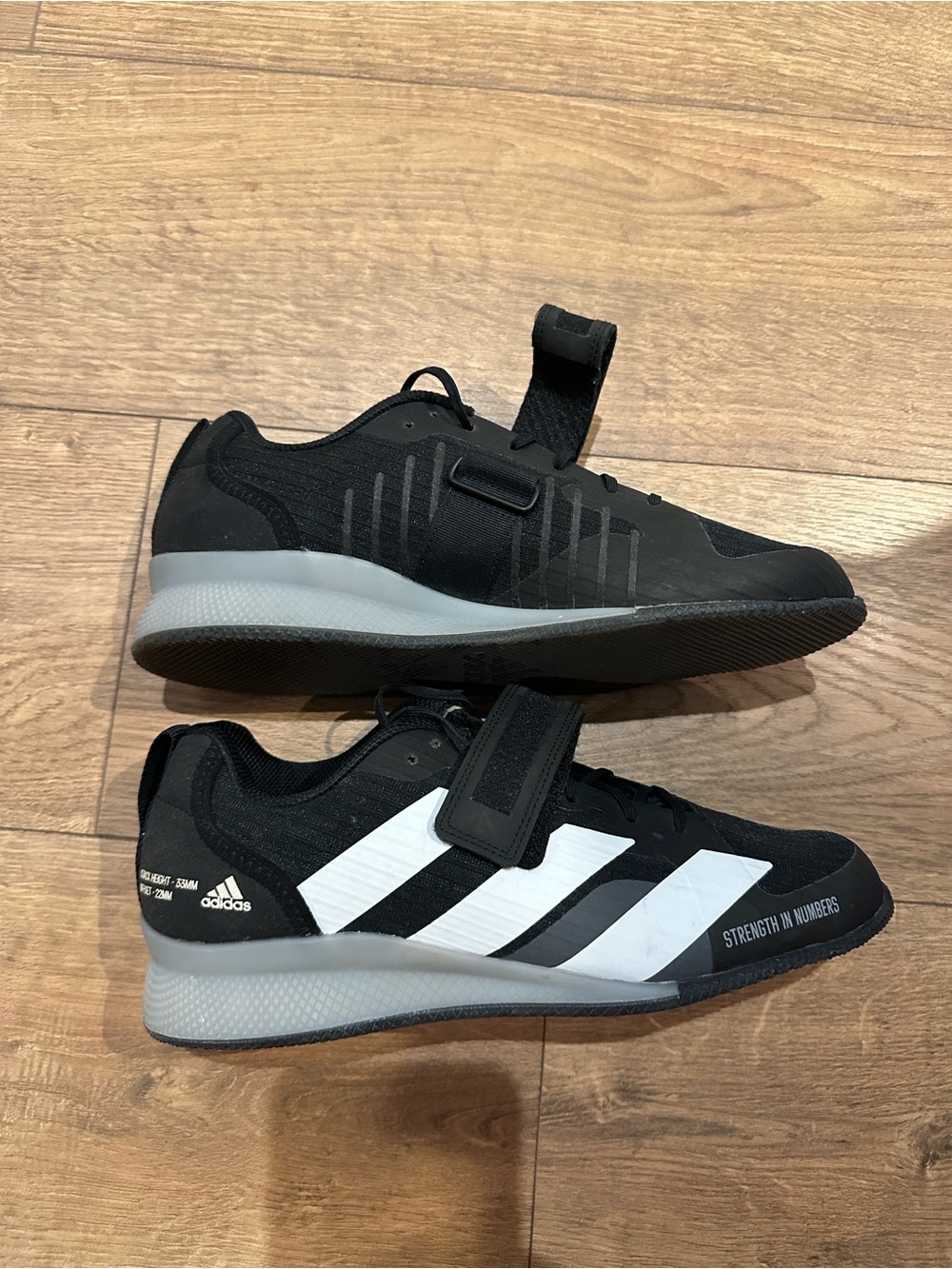 adidas Black and White Men's Training/Weightlifting Shoes with Midfoot Strap